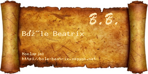Bőle Beatrix névjegykártya